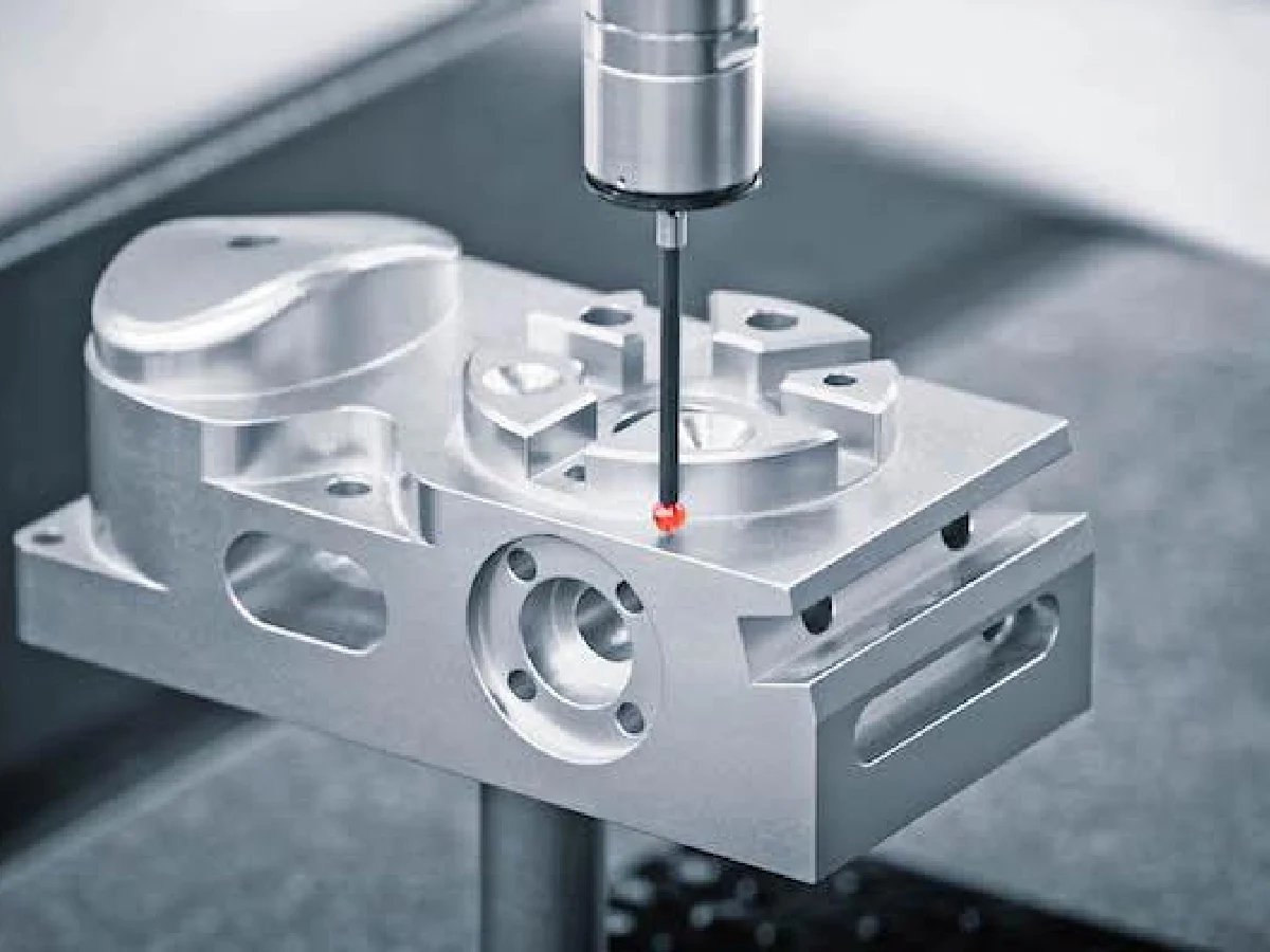 cmm-probe-inspection-aluminum-multi-cavity-parts - likundacnc.com 三坐标测头接触式扫描铝合金多腔体 CNC 零件,采集孔位、轮廓高精度尺寸数据