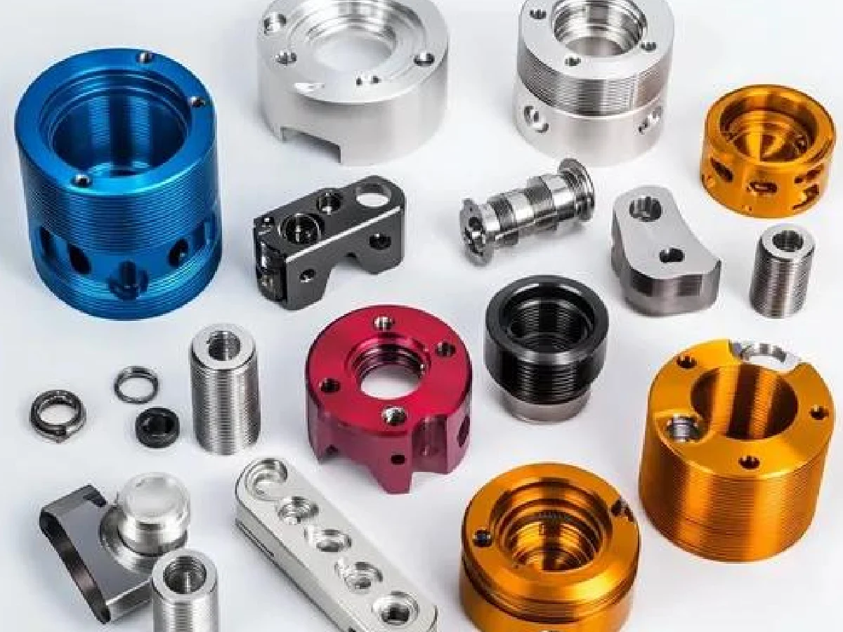 cnc-machined-anodized-aluminum-parts-collection - likundacnc.com 多色阳极氧化铝合金精密 CNC 零件,壳体、接头、非标结构件成品展示